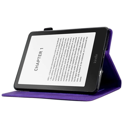 For Amazon Kindle Paperwhite (2024) Case Flower Butterfly Imprinted Card Slots Leather Cover