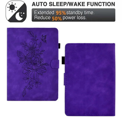 For Amazon Kindle Paperwhite (2024) Case Flower Butterfly Imprinted Card Slots Leather Cover