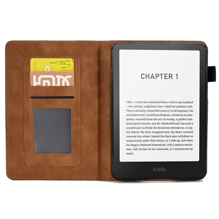 For Amazon Kindle Paperwhite (2024) Case Flower Butterfly Imprinted Card Slots Leather Cover