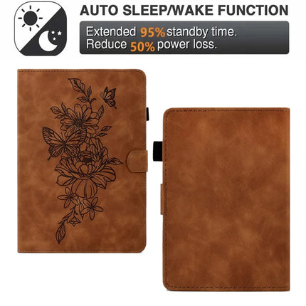 For Amazon Kindle Paperwhite (2024) Case Flower Butterfly Imprinted Card Slots Leather Cover
