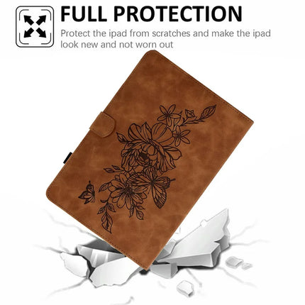 For Amazon Kindle Paperwhite (2024) Case Flower Butterfly Imprinted Card Slots Leather Cover