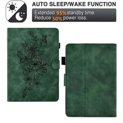 For Amazon Kindle Paperwhite (2024) Case Flower Butterfly Imprinted Card Slots Leather Cover