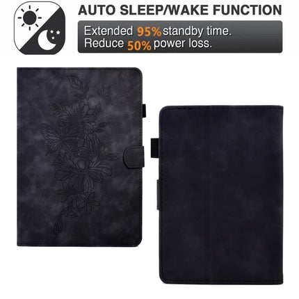 For Amazon Kindle Paperwhite (2024) Case Flower Butterfly Imprinted Card Slots Leather Cover