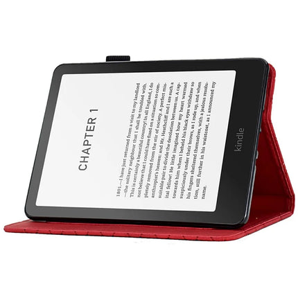 For Amazon Kindle Paperwhite (2024)) Case Card Slots Stand Rhombus Auto Wake / Sleep Leather E-Reader Cover