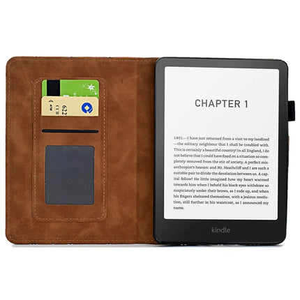 For Amazon Kindle Paperwhite (2024)) Case Card Slots Stand Rhombus Auto Wake / Sleep Leather E-Reader Cover