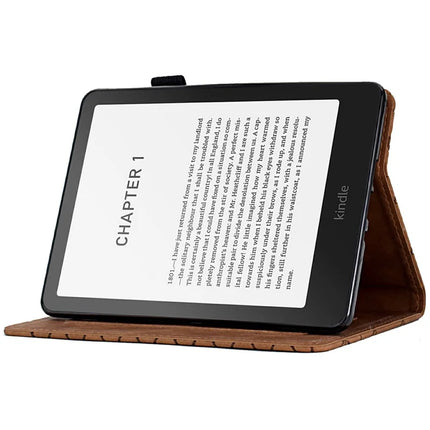 For Amazon Kindle Paperwhite (2024)) Case Card Slots Stand Rhombus Auto Wake / Sleep Leather E-Reader Cover