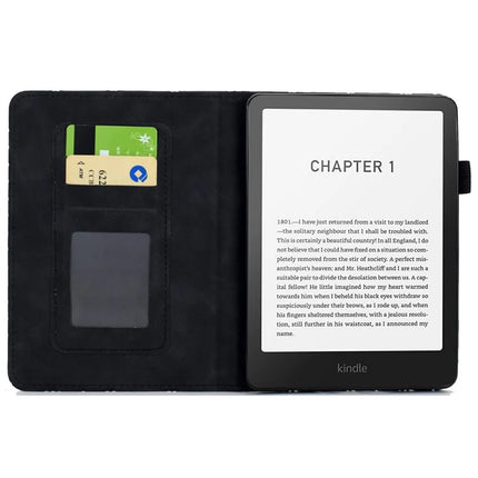 For Amazon Kindle Paperwhite (2024)) Case Card Slots Stand Rhombus Auto Wake / Sleep Leather E-Reader Cover