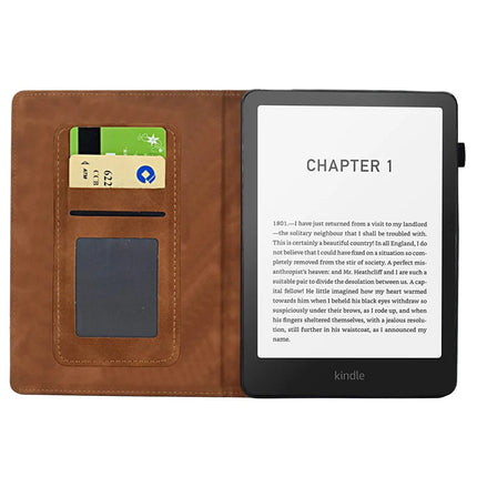 For Amazon Kindle Paperwhite (2024) Case Cats Imprinted PU Leather Card Slots E-Reader Cover