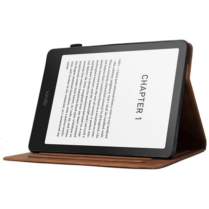 For Amazon Kindle Paperwhite (2024) Case Cats Imprinted PU Leather Card Slots E-Reader Cover