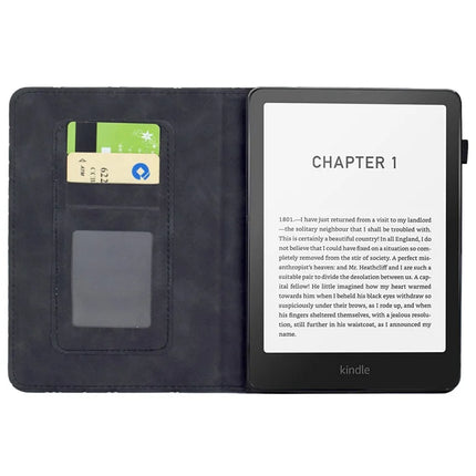 For Amazon Kindle Paperwhite (2024) Case Cats Imprinted PU Leather Card Slots E-Reader Cover
