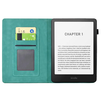 For Amazon Kindle Paperwhite (2024) Case Cats Imprinted PU Leather Card Slots E-Reader Cover