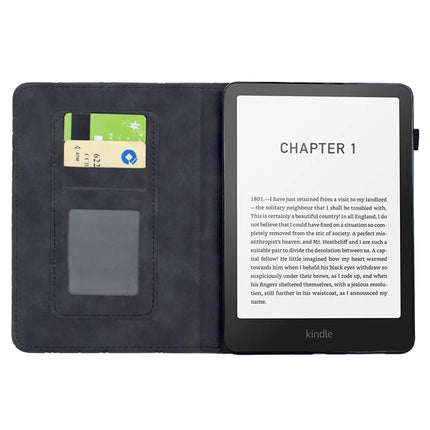For Amazon Kindle Paperwhite (2024) Case Flower Bird Imprinted Card Holder Leather E-Reader Cover