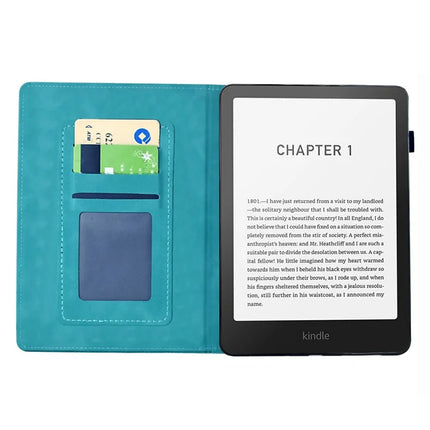 For Amazon Kindle Paperwhite (2024) Case Flower Bird Imprinted Card Holder Leather E-Reader Cover