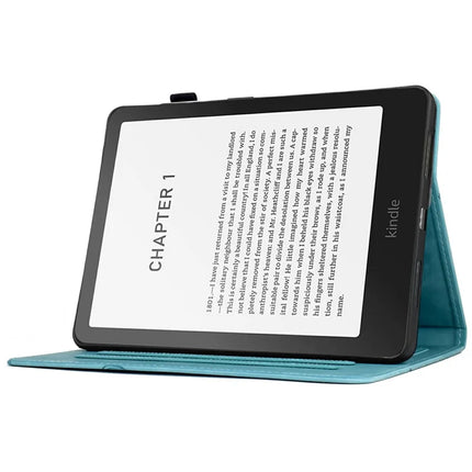 For Amazon Kindle Paperwhite (2024) Case Flower Bird Imprinted Card Holder Leather E-Reader Cover
