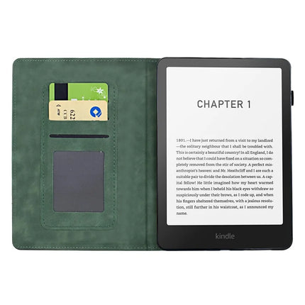 For Amazon Kindle Paperwhite (2024) Case Flower Bird Imprinted Card Holder Leather E-Reader Cover