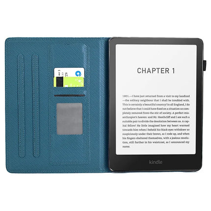 For Amazon Kindle Paperwhite (2024) Case Carbon Fiber Texture PU Leather Cover Stand View