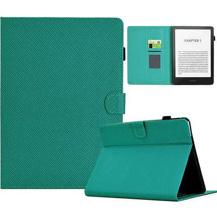 For Amazon Kindle Paperwhite (2024) Case Carbon Fiber Texture PU Leather Cover Stand View - Baby Blue