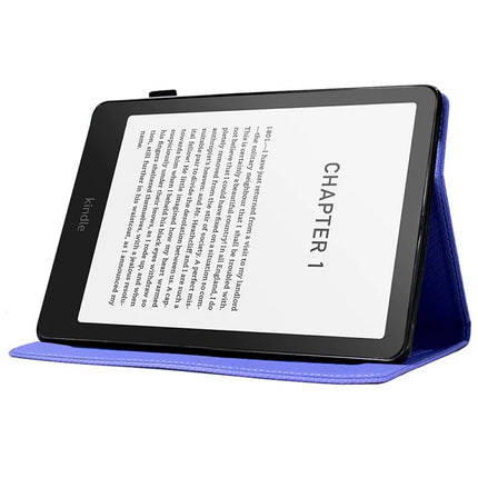 For Amazon Kindle Paperwhite (2024) Case Carbon Fiber Texture PU Leather Cover Stand View
