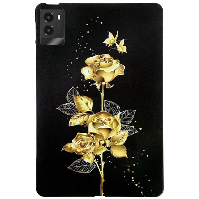 For Lenovo Legion Y700 (2025) TPU Case Pattern Printing Slim Tablet Protective Cover - Golden Butterfly Rose