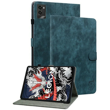 For Lenovo Legion Y700 (2025) Cases Tiger Imprint Anti-Scratch PU Leather Tablet Cover - Blue