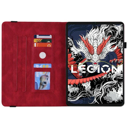 For Lenovo Legion Y700 (2025) Case Butterfly Flower Imprint PU Leather Tablet Cover with Card Slots