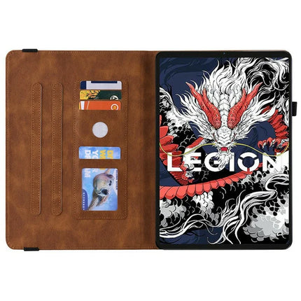 For Lenovo Legion Y700 (2025) Case Butterfly Flower Imprint PU Leather Tablet Cover with Card Slots