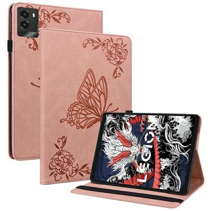 For Lenovo Legion Y700 (2025) Case Butterfly Flower Imprint PU Leather Tablet Cover with Card Slots - Pink