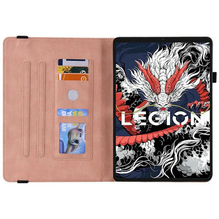 For Lenovo Legion Y700 (2025) Case Butterfly Flower Imprint PU Leather Tablet Cover with Card Slots