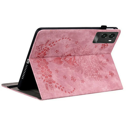 For Lenovo Legion Y700 (2025) Case Card Holder Anti-Scratch Leather Cover Rose Flower Imprint