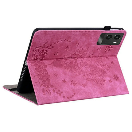 For Lenovo Legion Y700 (2025) Case Card Holder Anti-Scratch Leather Cover Rose Flower Imprint