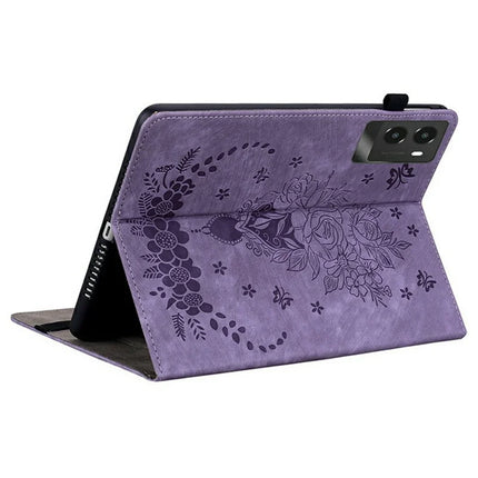 For Lenovo Legion Y700 (2025) Case Card Holder Anti-Scratch Leather Cover Rose Flower Imprint