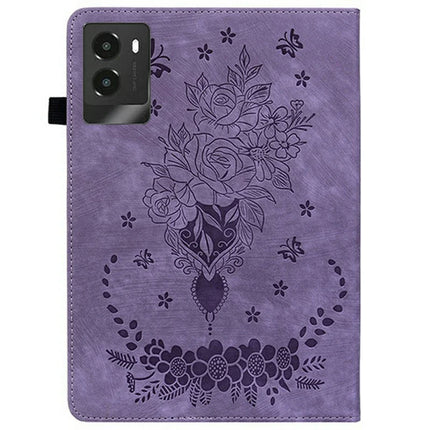 For Lenovo Legion Y700 (2025) Case Card Holder Anti-Scratch Leather Cover Rose Flower Imprint