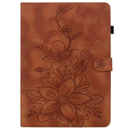 For Lenovo Legion Y700 (2025) Case Lily Flower Imprint Card Slots Leather Tablet Cover