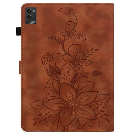 For Lenovo Legion Y700 (2025) Case Lily Flower Imprint Card Slots Leather Tablet Cover
