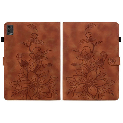 For Lenovo Legion Y700 (2025) Case Lily Flower Imprint Card Slots Leather Tablet Cover