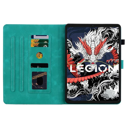 For Lenovo Legion Y700 (2025) Case Lily Flower Imprint Card Slots Leather Tablet Cover