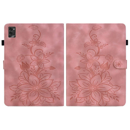 For Lenovo Legion Y700 (2025) Case Lily Flower Imprint Card Slots Leather Tablet Cover