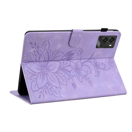 For Lenovo Legion Y700 (2025) Case Lily Flower Imprint Card Slots Leather Tablet Cover