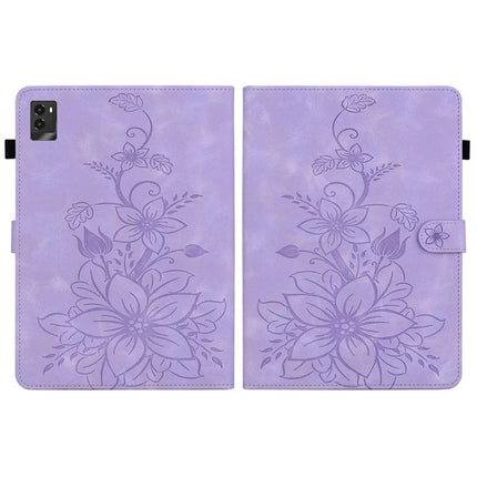 For Lenovo Legion Y700 (2025) Case Lily Flower Imprint Card Slots Leather Tablet Cover