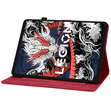 For Lenovo Legion Y700 (2025) Case Lily Flower Imprint Card Slots Leather Tablet Cover