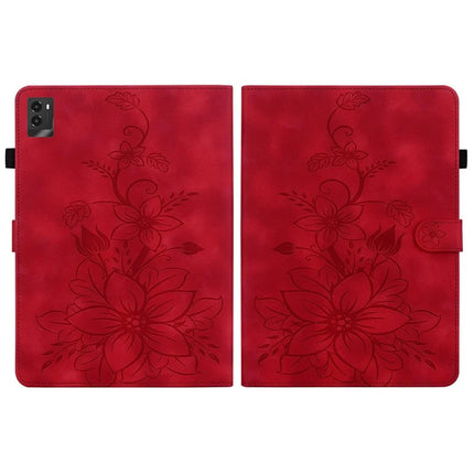 For Lenovo Legion Y700 (2025) Case Lily Flower Imprint Card Slots Leather Tablet Cover