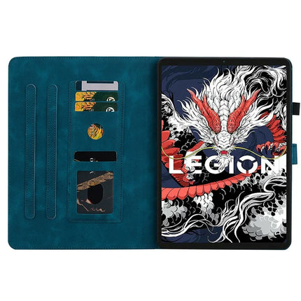 For Lenovo Legion Y700 (2025) Case Lily Flower Imprint Card Slots Leather Tablet Cover
