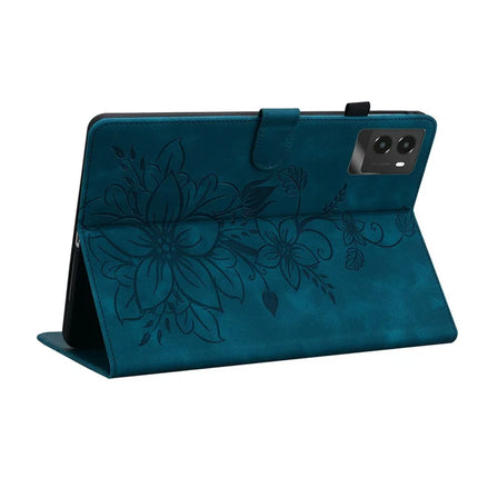 For Lenovo Legion Y700 (2025) Case Lily Flower Imprint Card Slots Leather Tablet Cover