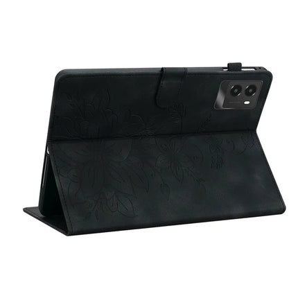 For Lenovo Legion Y700 (2025) Case Lily Flower Imprint Card Slots Leather Tablet Cover