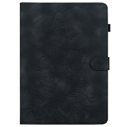 For Lenovo Legion Y700 (2025) Case Lily Flower Imprint Card Slots Leather Tablet Cover