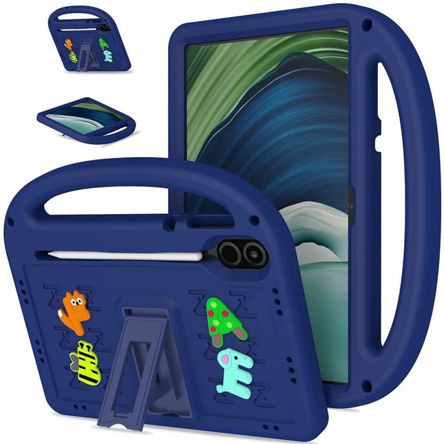 For Honor Pad X9  /  Pad X8 Pro Kickstand Case EVA + PC Tablet Protection Cover with Shoulder Strap - Navy Blue