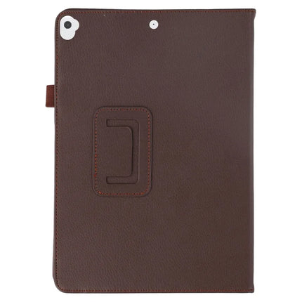Tablet Case For iPad 10.2 (2021)  /  (2020)  /  (2019) Litchi Texture Bi-Fold Stand Leather Cover