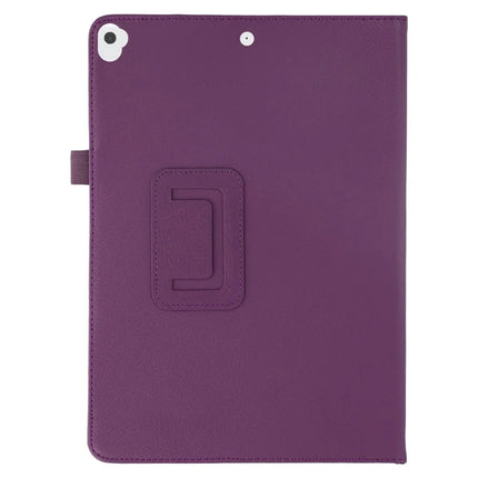 Tablet Case For iPad 10.2 (2021)  /  (2020)  /  (2019) Litchi Texture Bi-Fold Stand Leather Cover