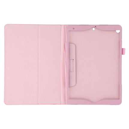 Tablet Case For iPad 10.2 (2021)  /  (2020)  /  (2019) Litchi Texture Bi-Fold Stand Leather Cover