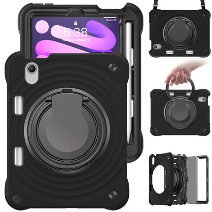 For iPad mini (2024) / (2021) Case with Shoulder Strap Kickstand PC Silicone TPU Tablet Cover